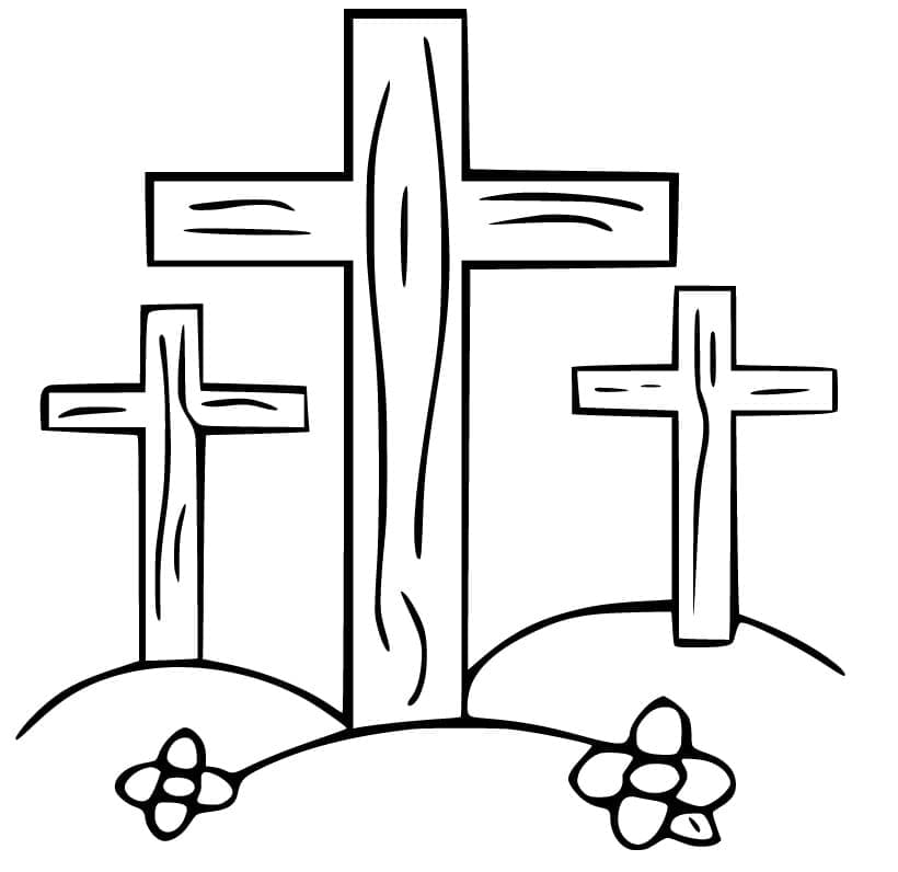 Coloriage Croix de Pâques Gratuites