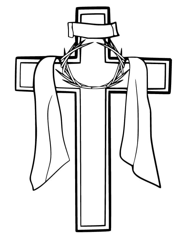Coloriage Croix de Pâques