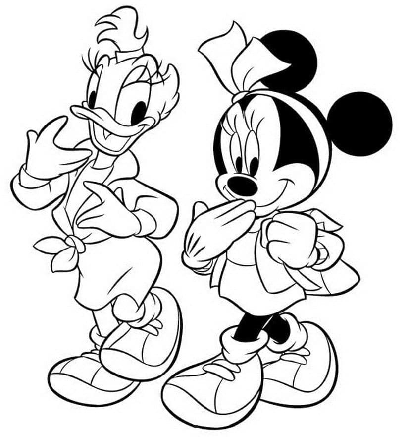 Coloriage Daisy et Minnie Mouse