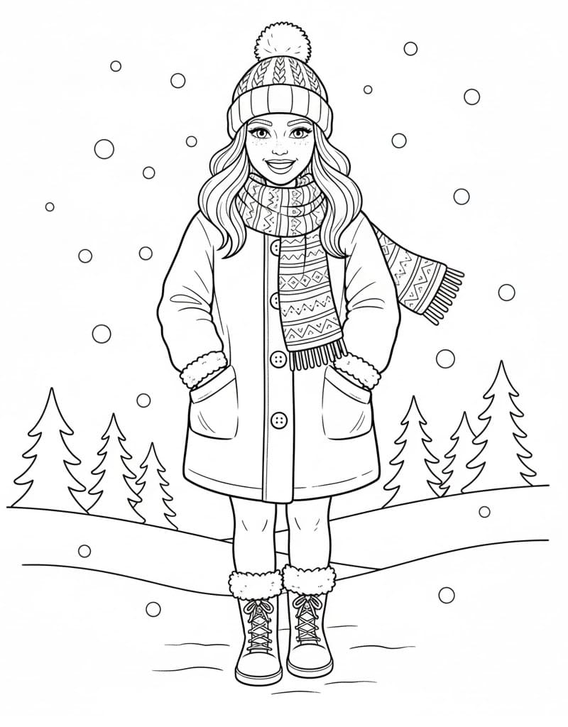 Dame de l’hiver coloring page