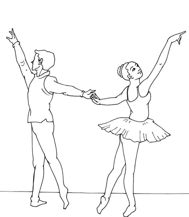 Danseur et Danseuse coloring page