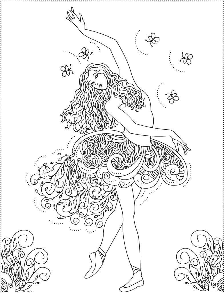 Danseuse Mandala Adulte Femme coloring page