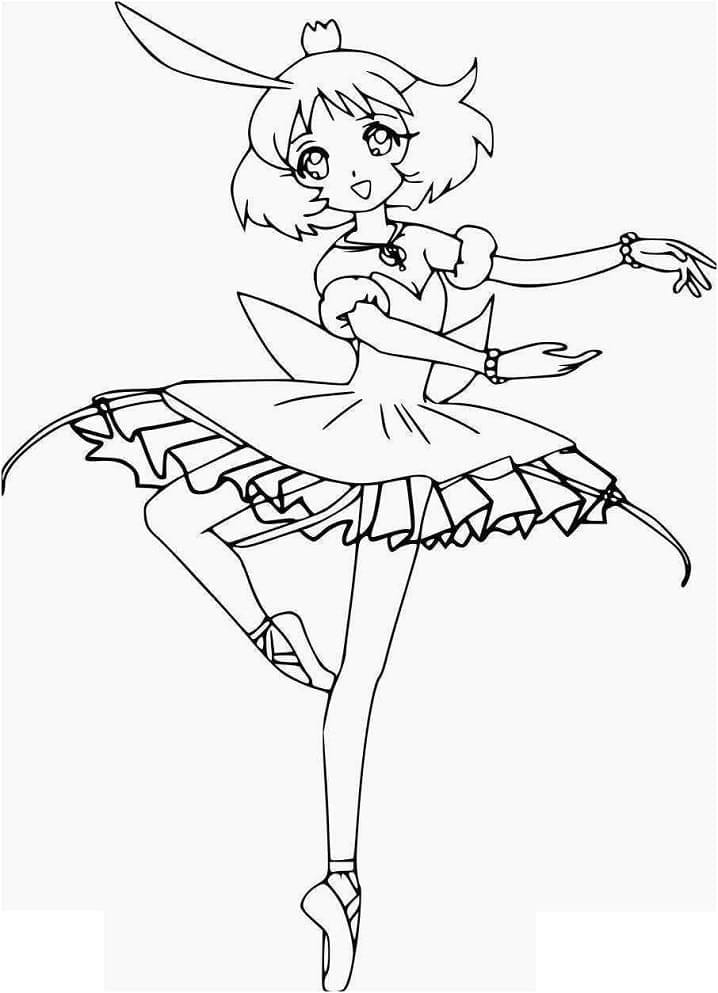 Danseuse Manga Fille coloring page