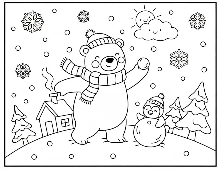 Dessin de hiver gratuit coloring page