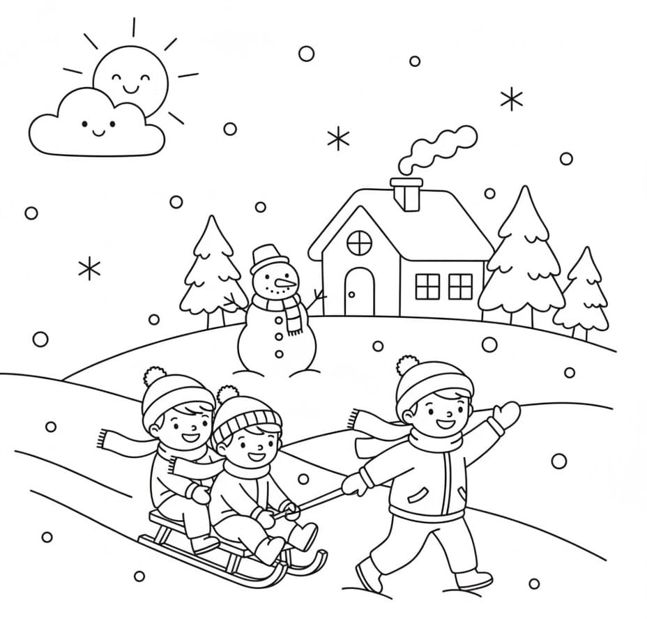 Dessin de hiver coloring page