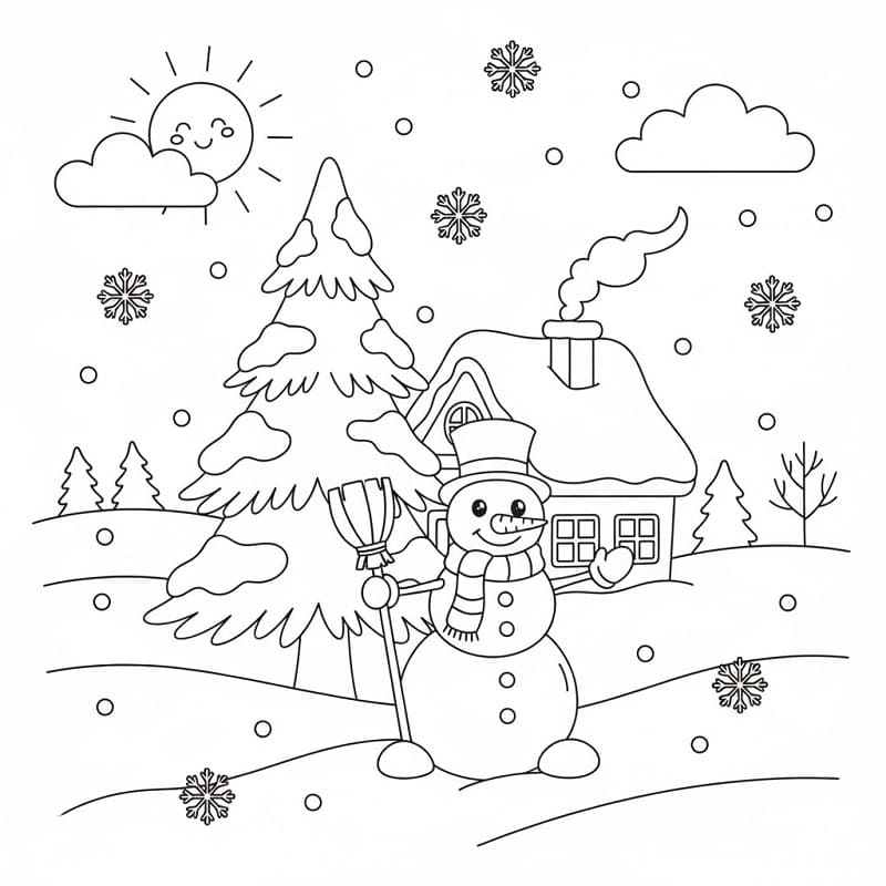 Dessin gratuit de hiver coloring page