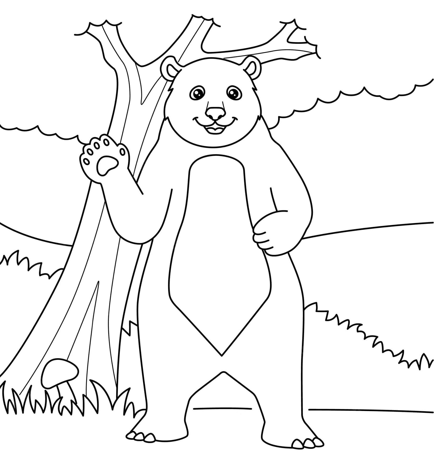 Dessin Gratuit De Ours Debout coloring page