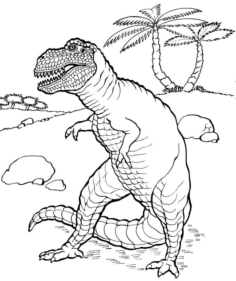 Coloriage Dinosaure T-Rex 1