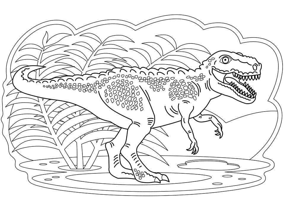 Coloriage Dinosaure T-Rex Gratuit Pour les Enfants