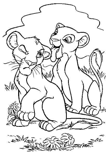 Disney Simba et Nala coloring page