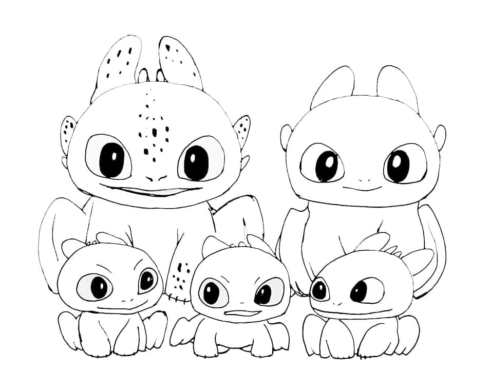 Coloriage Famille Krokmou