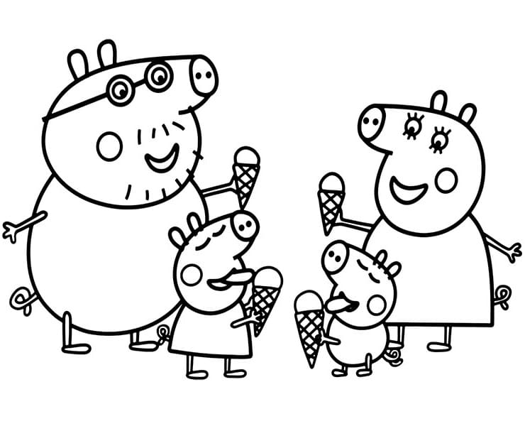Famille Peppa Pig 1 coloring page