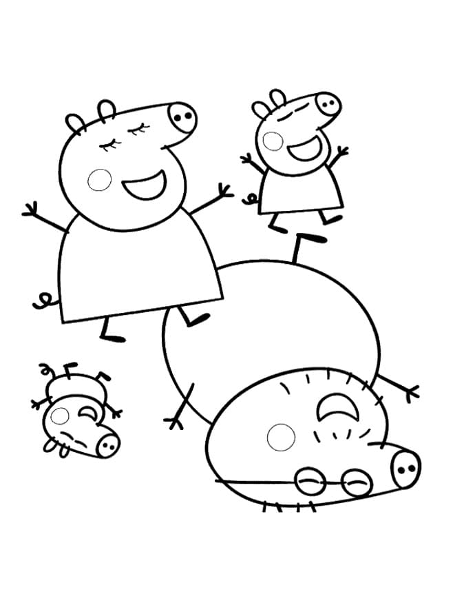 Famille Peppa Pig 2 coloring page
