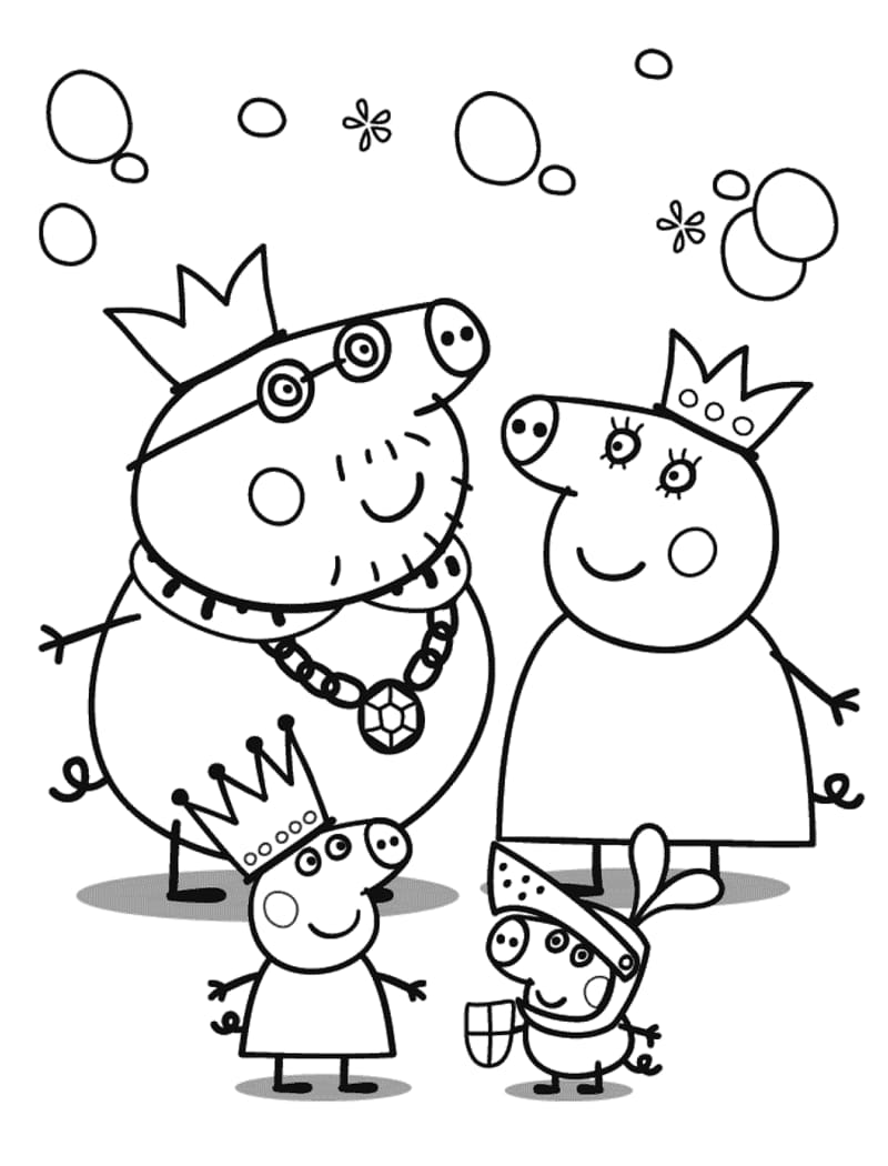Famille Peppa Pig coloring page