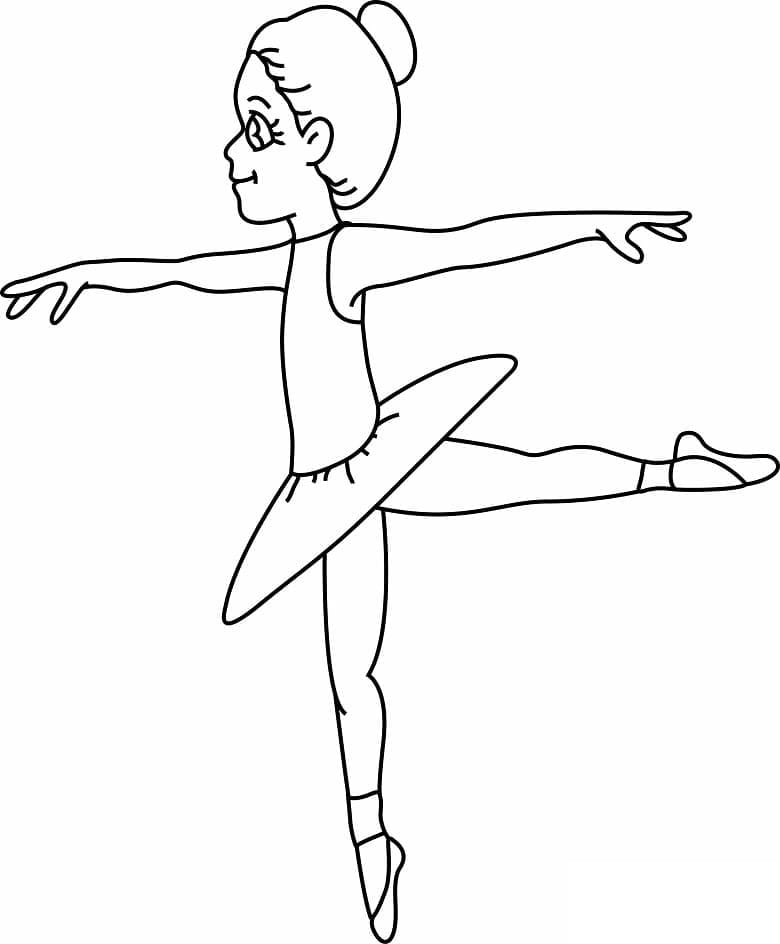 Fille Danseuse Simple Facile coloring page