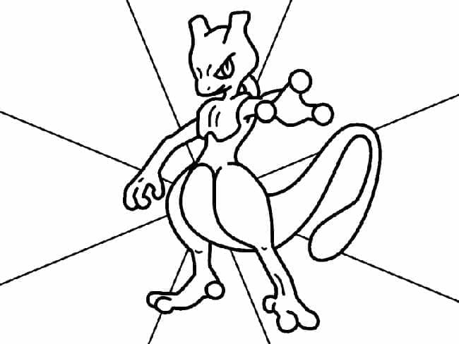Génial Mewtwo coloring page