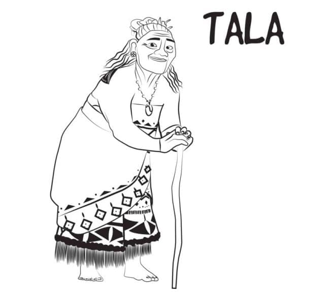 Grand-Mère Tala de Vaiana coloring page
