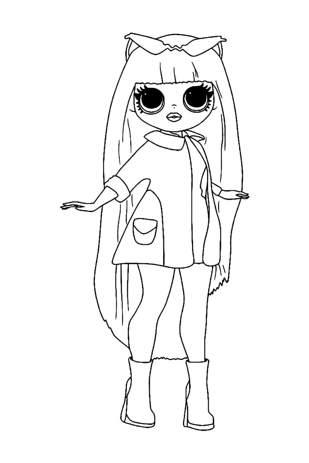 Groovy Babe LOL OMG coloring page