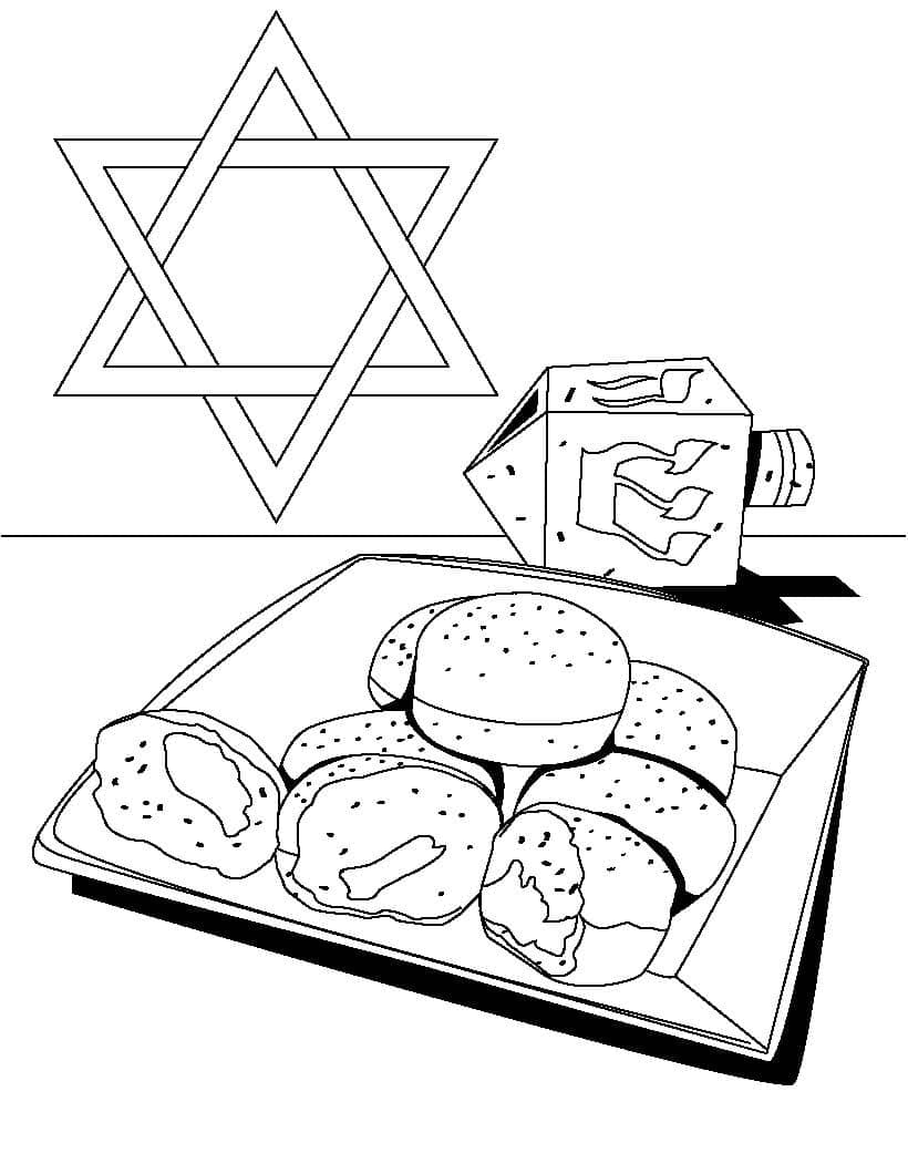 Hanoucca 1 coloring page