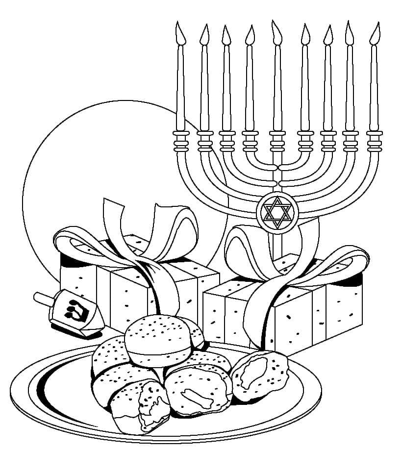 Hanoucca 14 coloring page