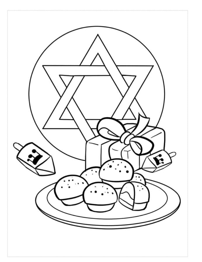 Hanoucca 15 coloring page