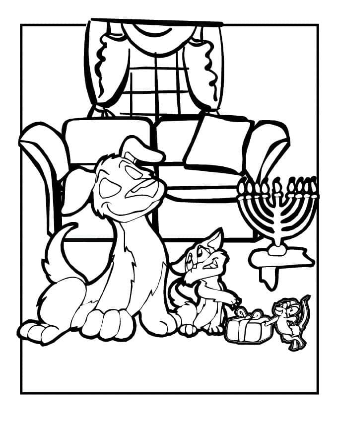 Hanoucca 16 coloring page