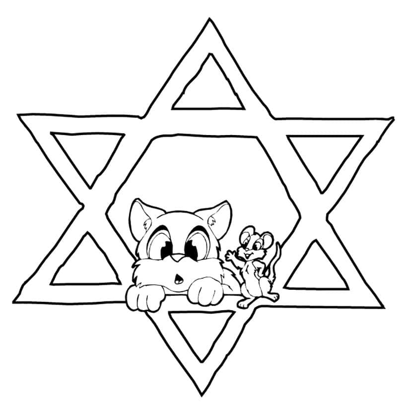 Hanoucca 4 coloring page