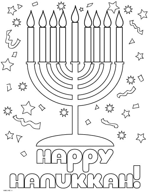 Hanoucca 6 coloring page