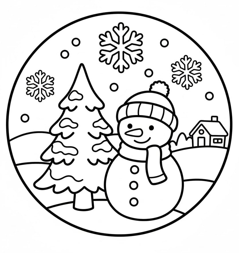 Hiver mignon coloring page