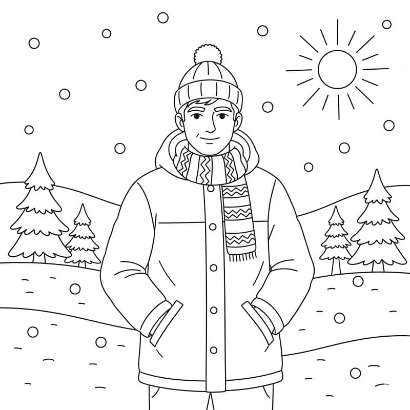 Homme d’hiver coloring page