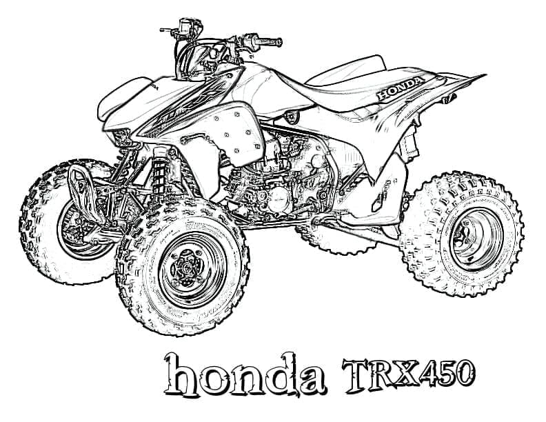 Coloriage Honda TRX450 Quad