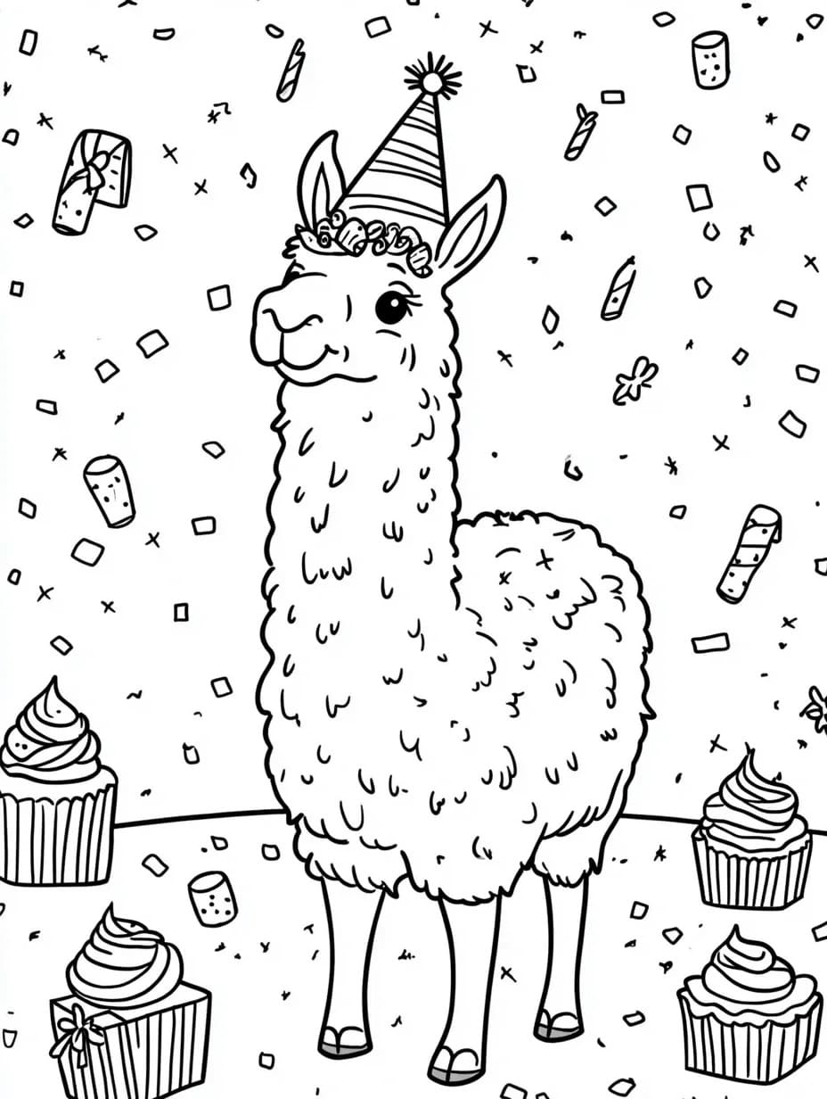 Image De Lama Mignon Gratuit coloring page