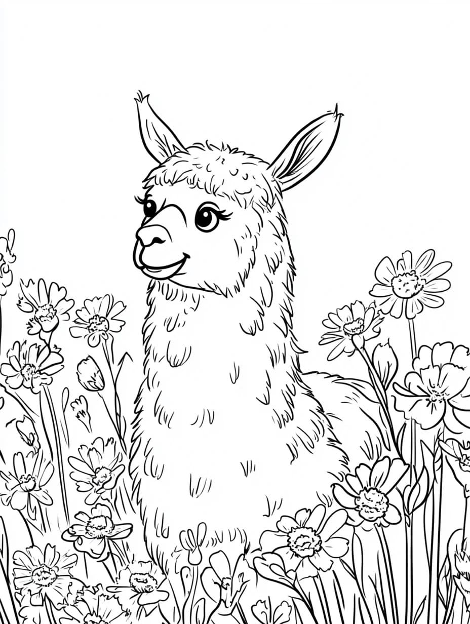 Image De Lama Mignon Pour Les Enfants coloring page