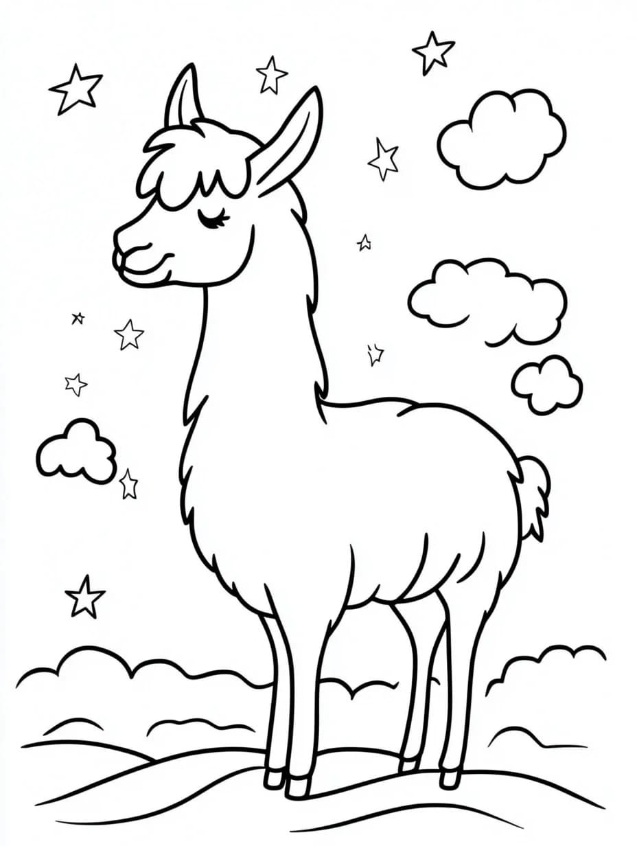 Image De Lama Mignon coloring page