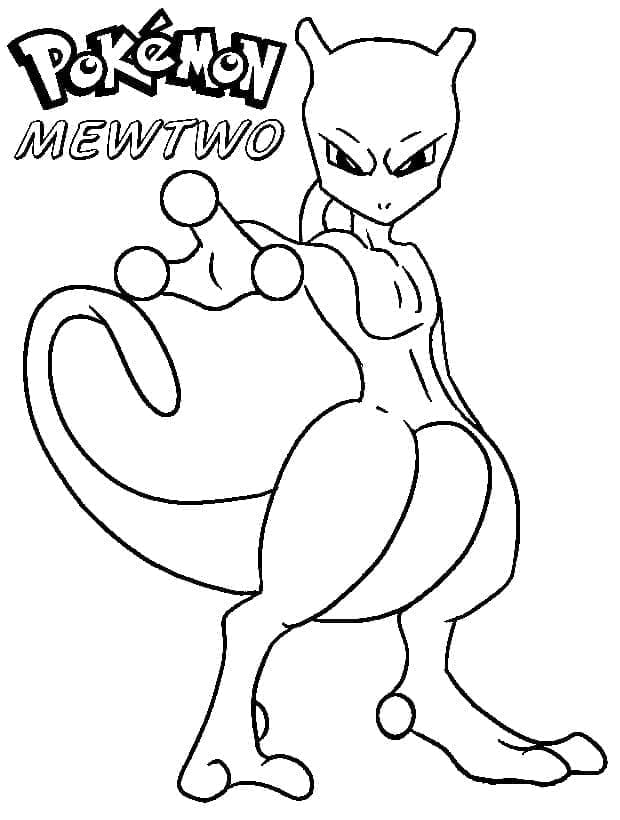 Incroyable Mewtwo coloring page
