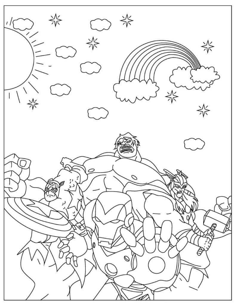 Incroyables Avengers coloring page