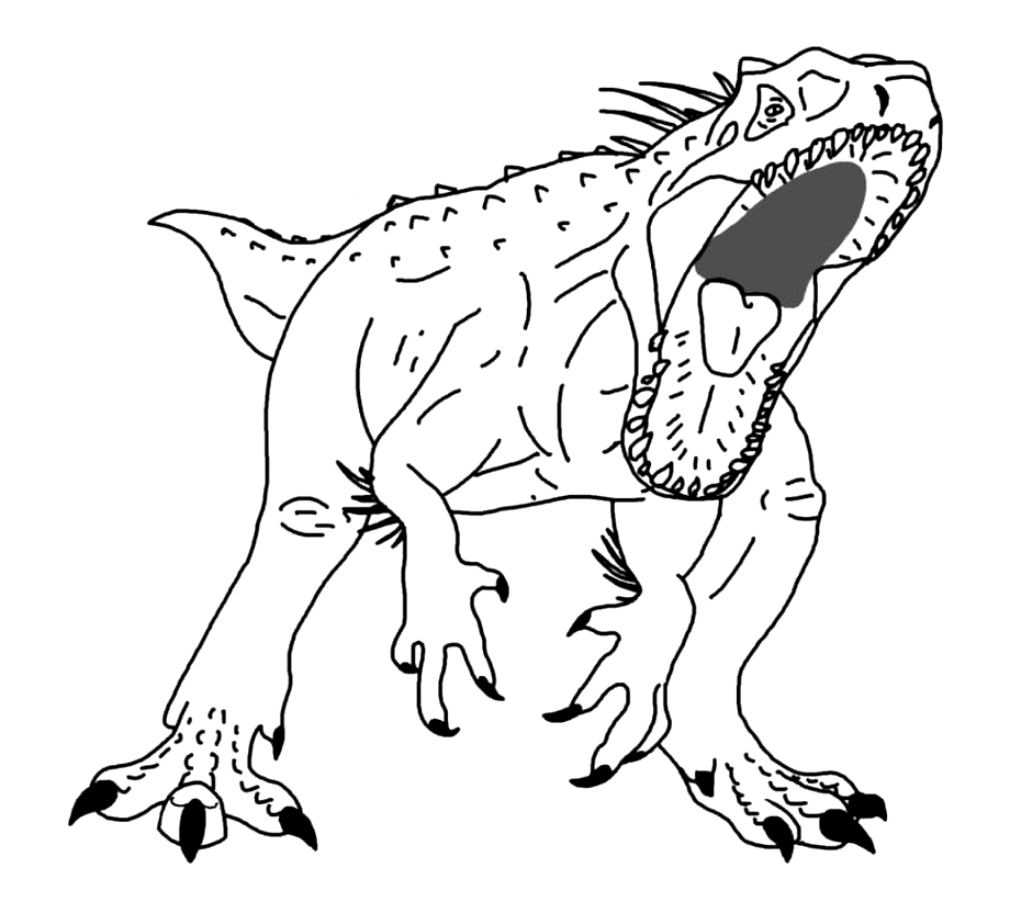 Coloriage Indominus Rex en Colère