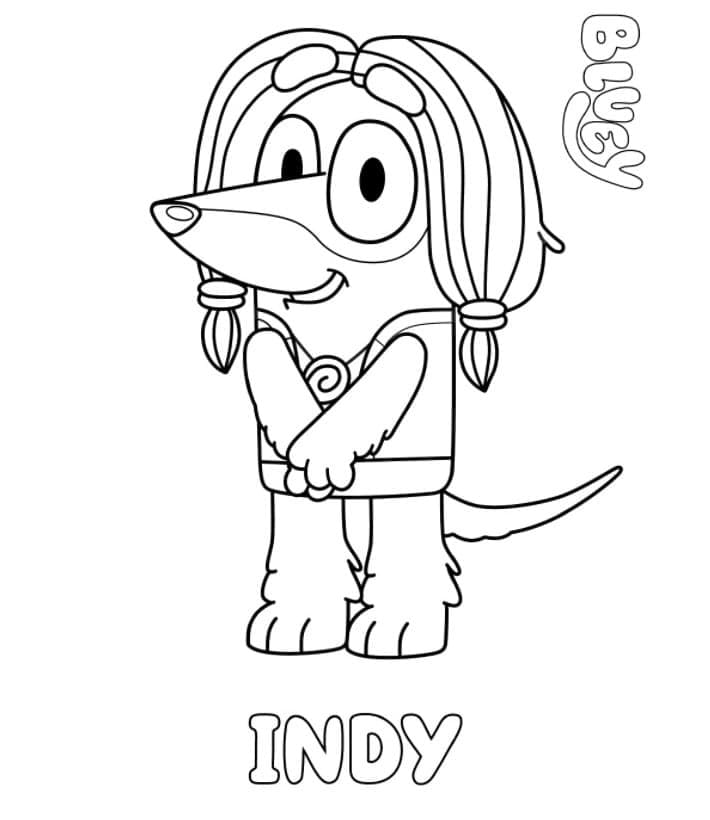 Indy de Bluey coloring page