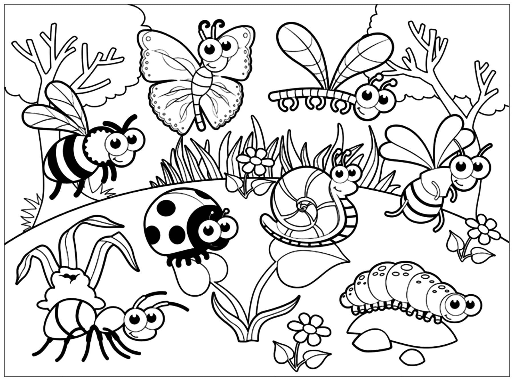 Insectes Mignons coloring page
