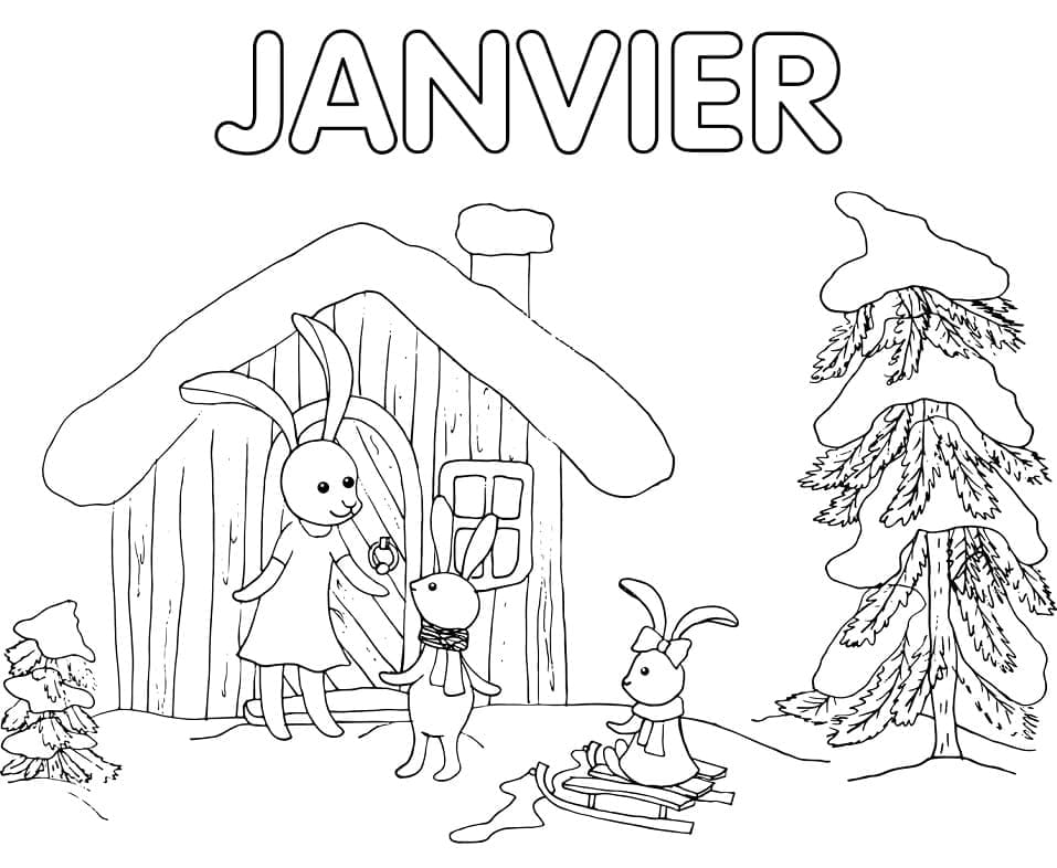Janvier Pour Enfants coloring page