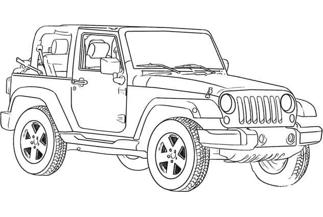 Jeep 4×4 coloring page