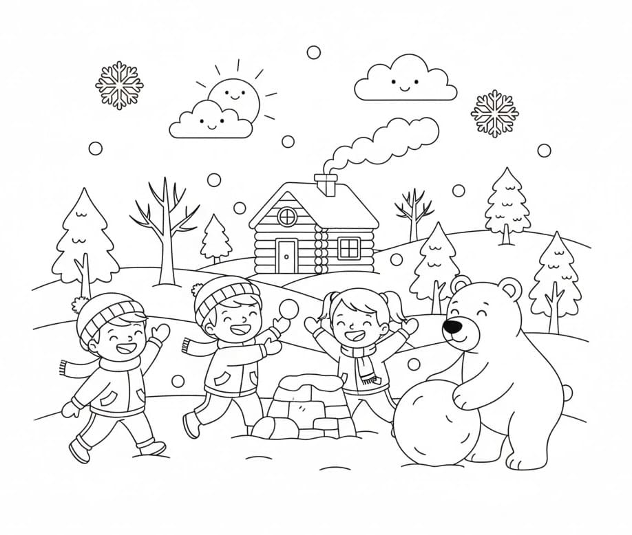 Joyeux hiver coloring page