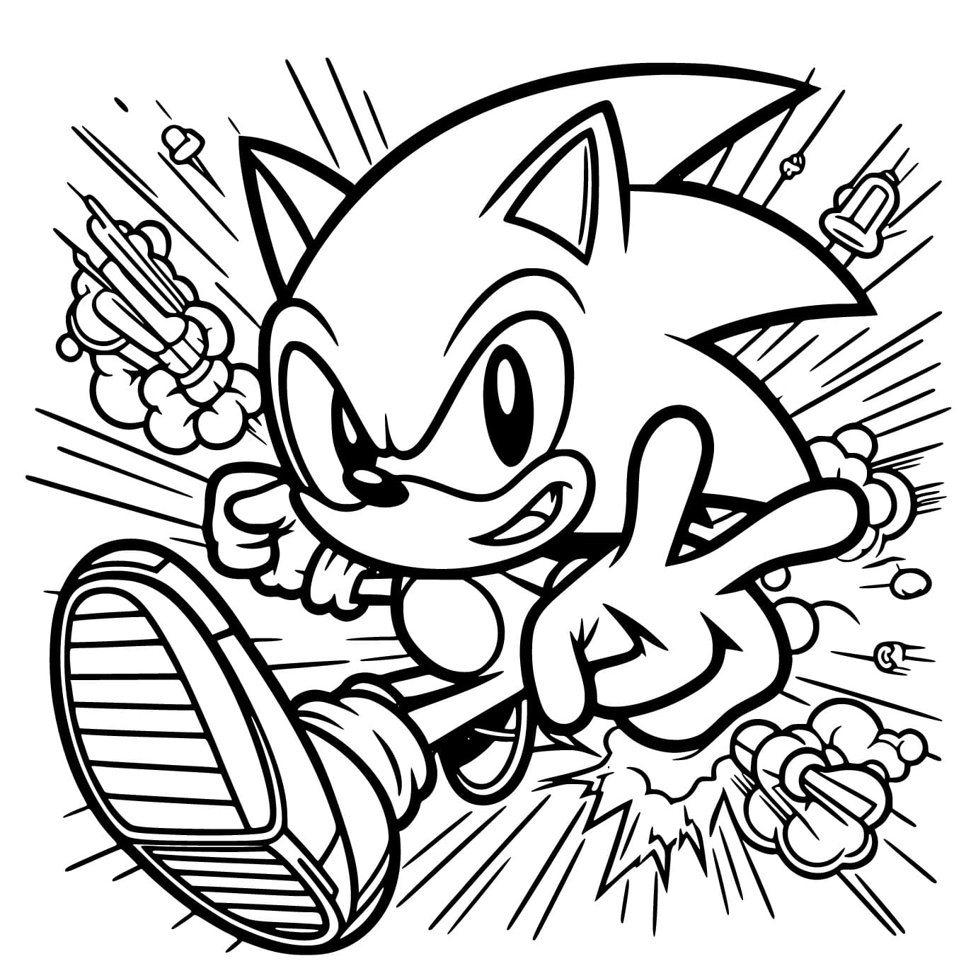 Joyeux Sonic coloring page