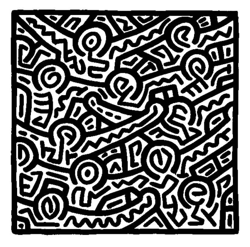 Keith Haring 1 coloring page