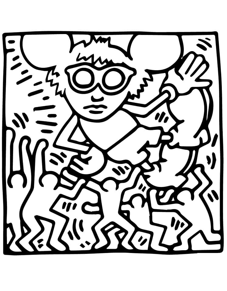 Coloriage Keith Haring 16