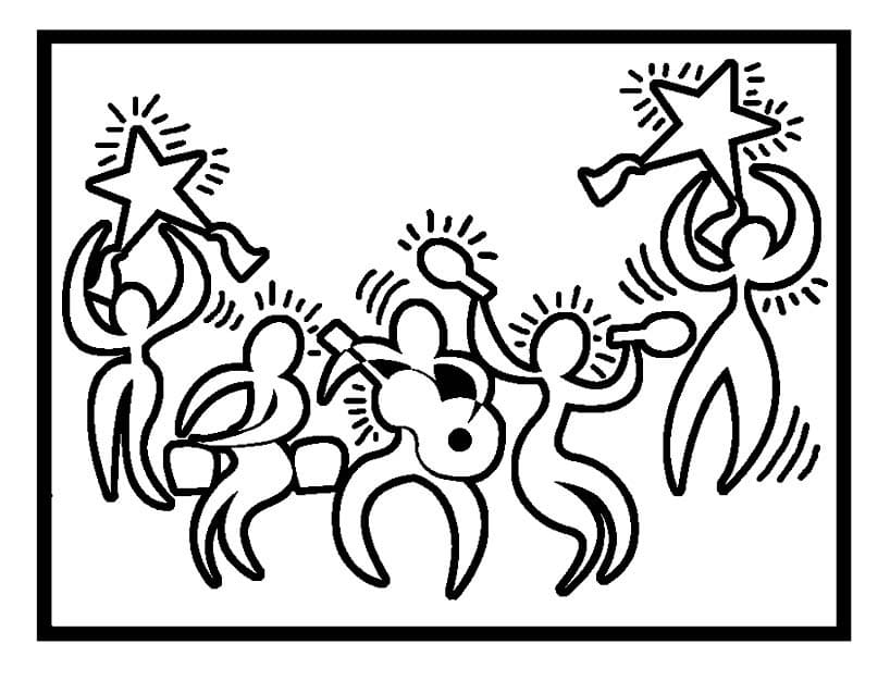 Keith Haring 2 coloring page