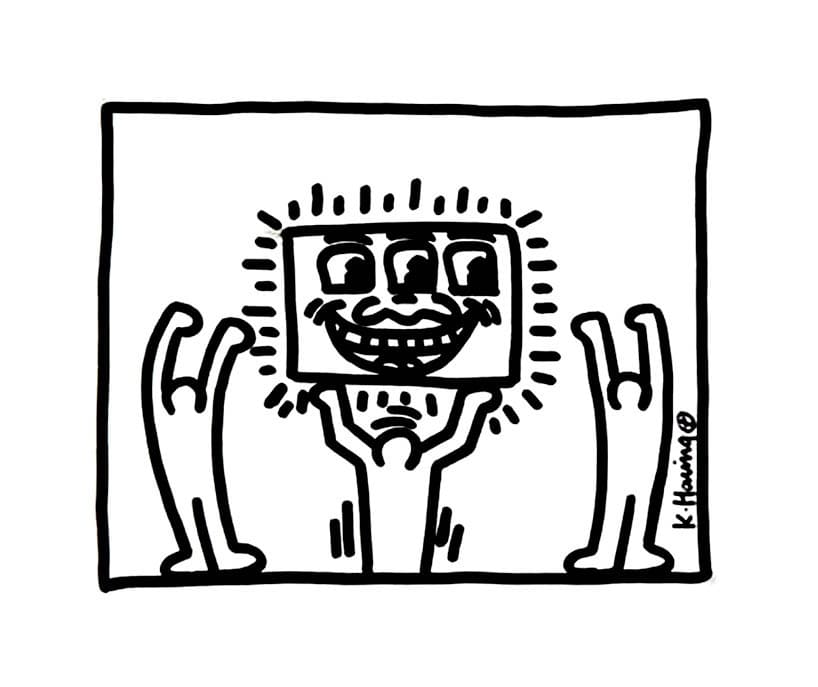 Keith Haring 3 coloring page