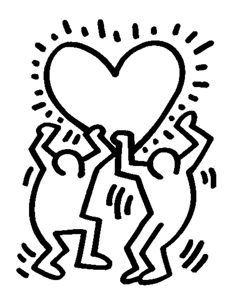 Keith Haring 4 coloring page