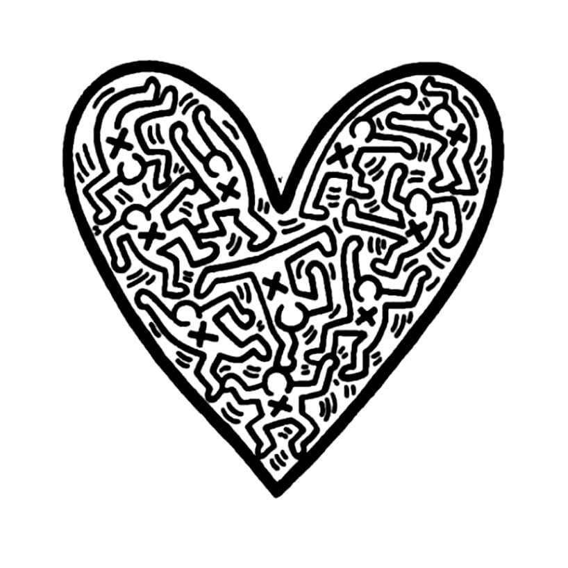 Keith Haring 5 coloring page