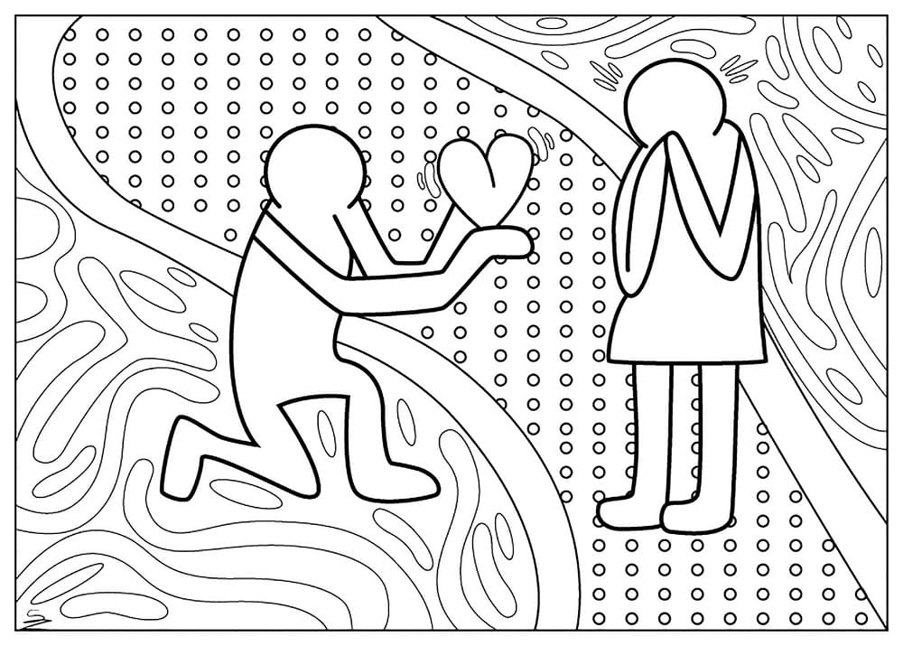 Keith Haring 8 coloring page